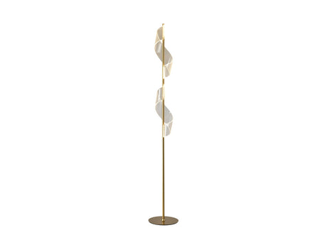 Lámpara de pie de salón Schuller Velas LED oro mate 3000K 160cm ambiente