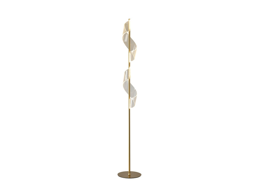 Lámpara de pie de salón Schuller Velas LED oro mate 3000K 160cm ambiente