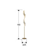 Lámpara de pie de salón Schuller Velas LED oro mate 3000K 160cm dimensiones