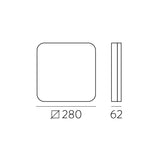 ACB Square Plafón 3512/28 Blanco, LED 24W 4000K 1989lm, CRI90 I IP54, LED integrado, Sensor de movimiento, Regulable Kelvin P351213BMS