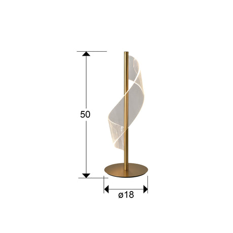 Lámpara de sobremesa Schuller Velas LED oro mate 3000K 50cm dimensiones