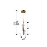 Lámpara de techo colgante Schuller Velas 1 luz oro mate 3000K dimensiones