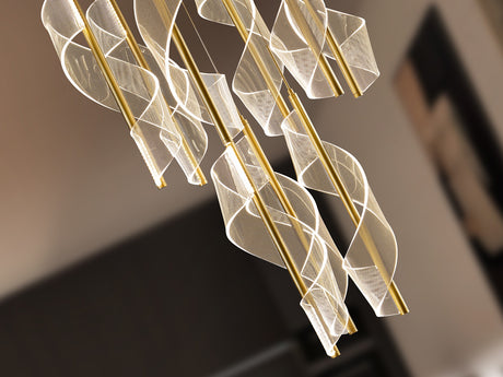 Lámpara de techo colgante Schuller Velas grande 9 luces oro mate regulable con mando vista 4