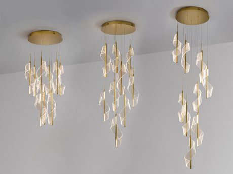 Lámpara de techo colgante Schuller Velas grande 9 luces oro mate regulable con mando vista 5