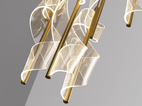 Lámpara de techo colgante Schuller Velas grande 9 luces oro mate regulable con mando vista 6