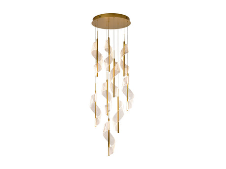 Lámpara de techo colgante Schuller Velas grande 9 luces oro mate regulable con mando ambiente