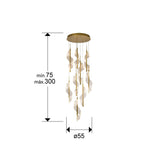 Lámpara de techo colgante Schuller Velas grande 9 luces oro mate regulable con mando dimensiones