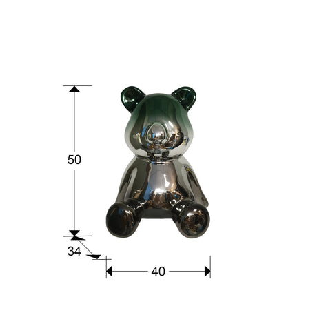 Figura decorativa Schuller Osito verde y gris 50cm dimensiones