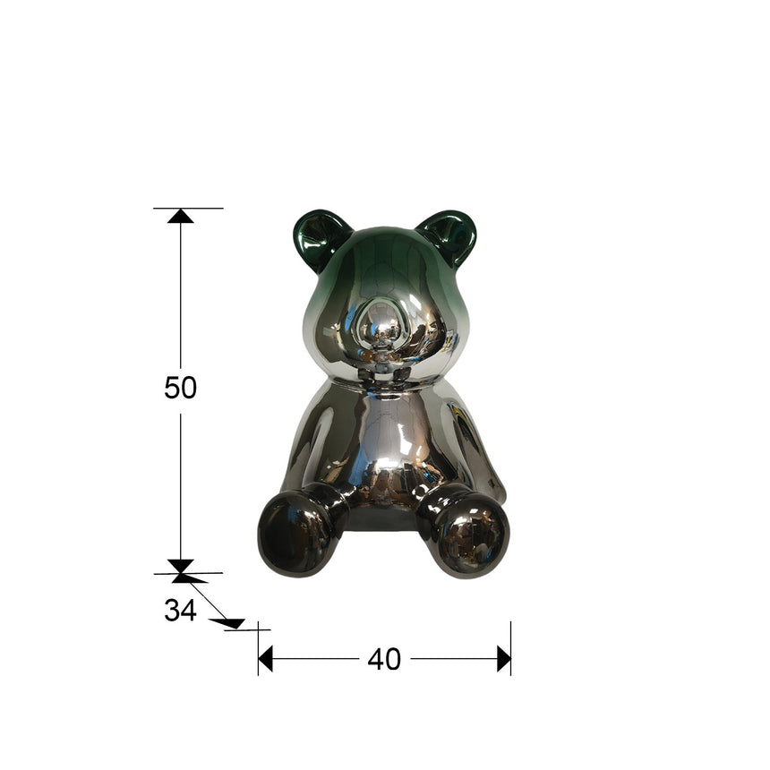Figura decorativa Schuller Osito verde y gris 50cm dimensiones