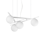 Lámpara colgante Ideal Lux Atlas blanco cristal 4 luces 16W Ø62cm 352046