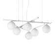 Lámpara colgante Ideal Lux Atlas blanco cristal 6 luces 24W Ø80cm 352053