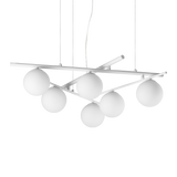 Lámpara colgante Ideal Lux Atlas blanco cristal 6 luces 24W Ø80cm 352053
