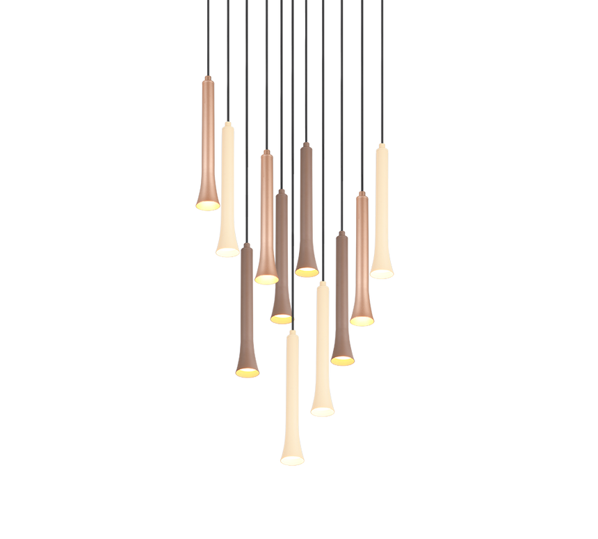 Lámpara de techo colgante Trio Fiato LED negro mate 150cm 352091117