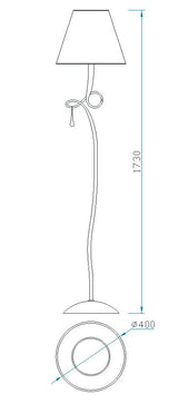 Lámpara de pie Ofertas-3 Dto 50% Mantra gris 3533