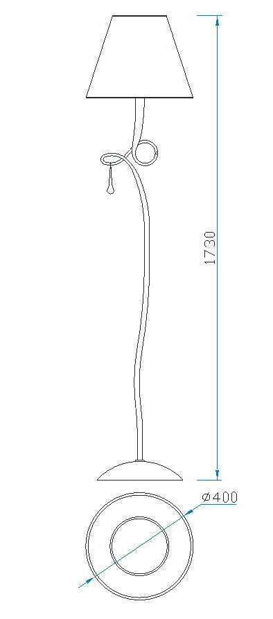 Lámpara de pie Ofertas-3 Dto 50% Mantra gris 3533