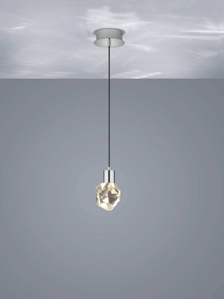 Lámpara de techo colgante Trio Verano LED cromo 150cm 354510106