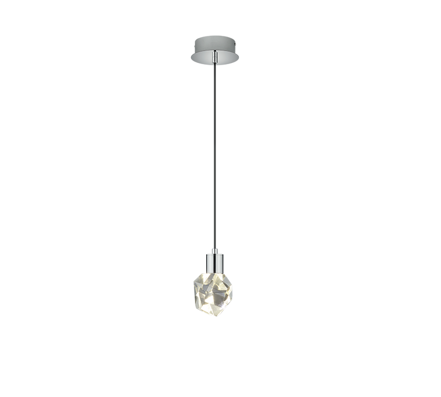 Lámpara de techo colgante Trio Verano LED cromo 150cm 354510106