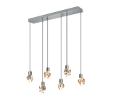 Lámpara de techo colgante Trio Verano LED cromo 150cm 354510606