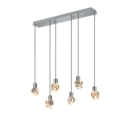 Lámpara de techo colgante Trio Verano LED cromo 150cm 354510606