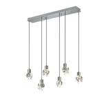 Lámpara de techo colgante Trio Verano LED cromo 150cm 354510606