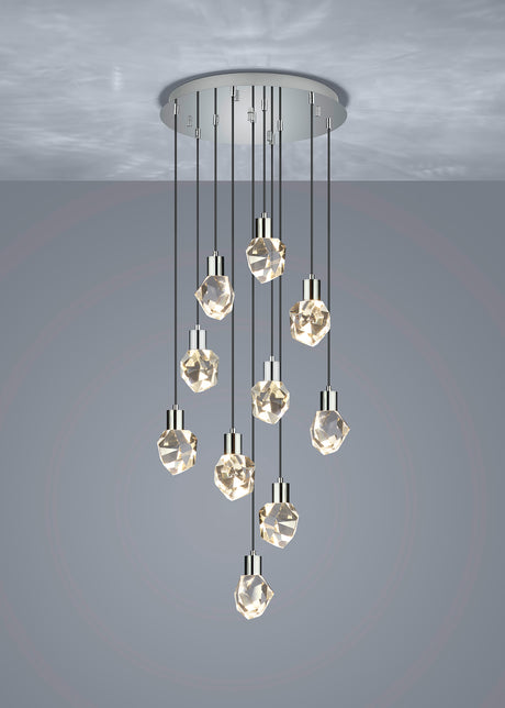 Lámpara de techo colgante Trio Verano LED cromo 150cm 354531006