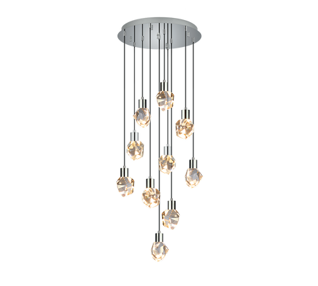 Lámpara de techo colgante Trio Verano LED cromo 150cm 354531006