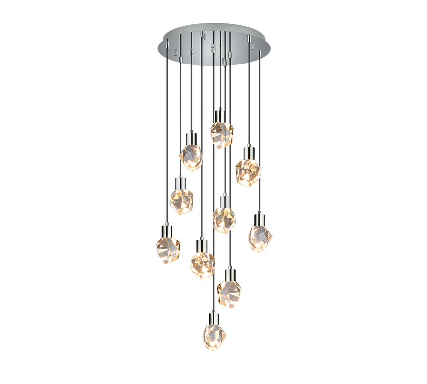 Lámpara de techo colgante Trio Verano LED cromo 150cm 354531006