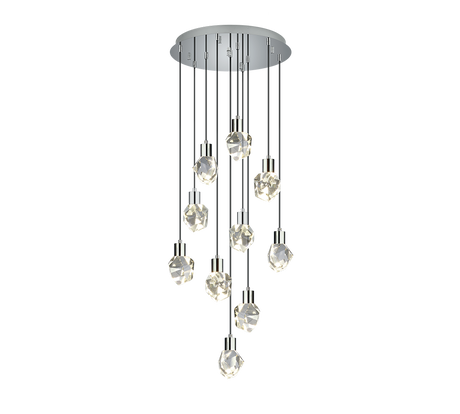 Lámpara de techo colgante Trio Verano LED cromo 150cm 354531006