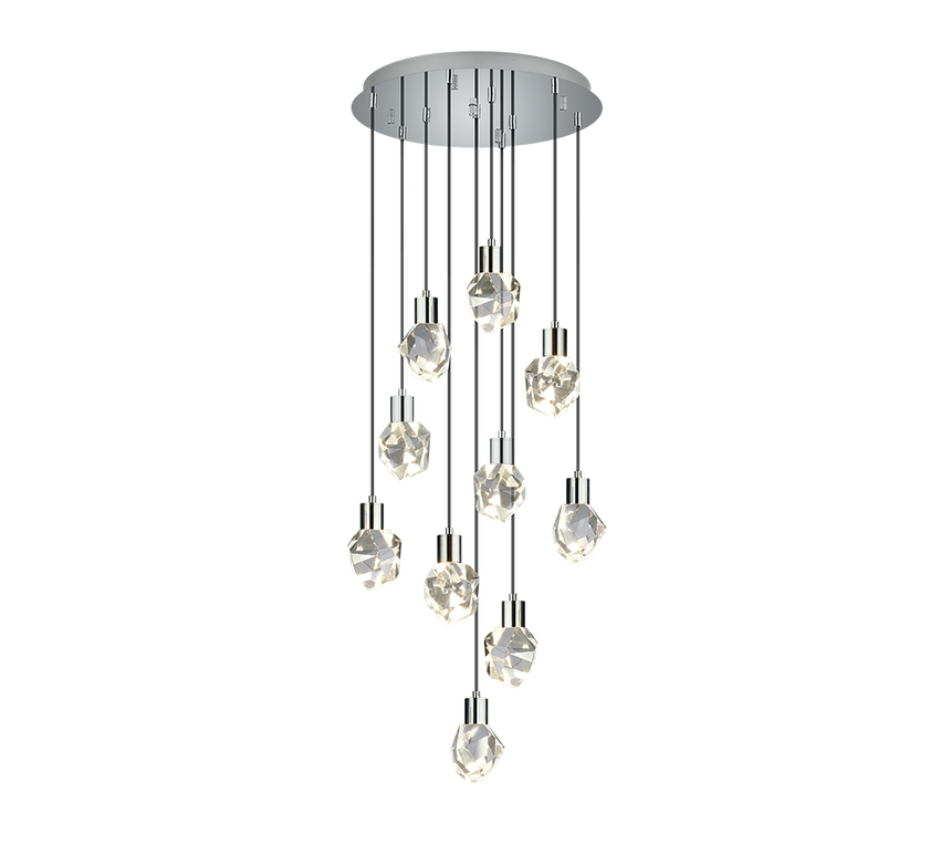 Lámpara de techo colgante Trio Verano LED cromo 150cm 354531006