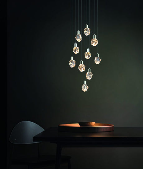 Lámpara de techo colgante Trio Verano LED cromo 150cm 354531006
