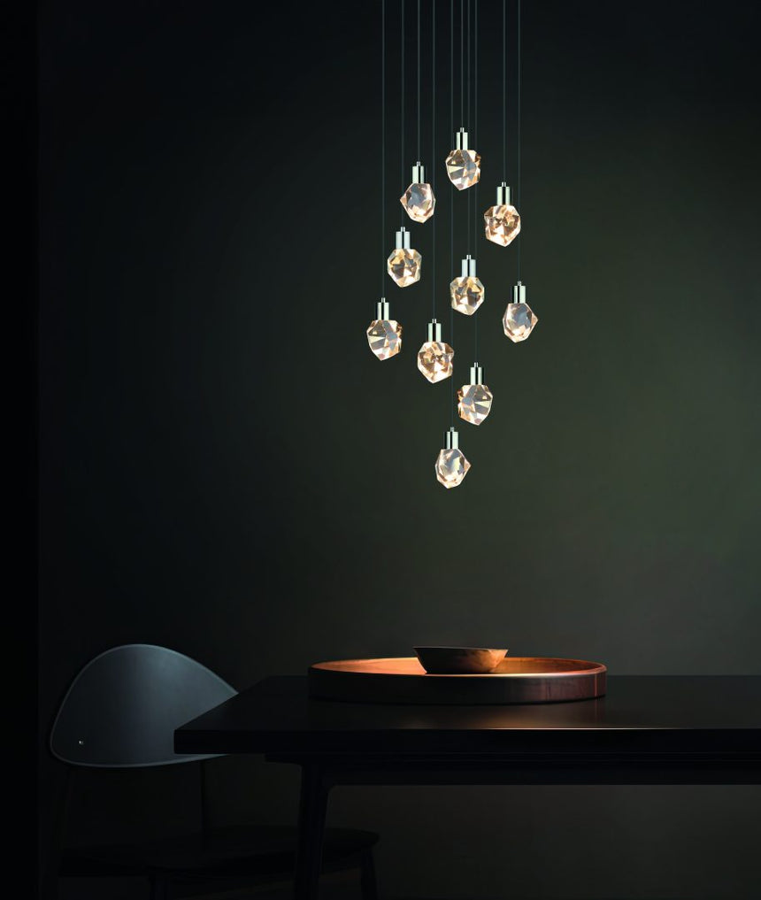 Lámpara de techo colgante Trio Verano LED cromo 150cm 354531006