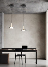 Lámpara de techo colgante Trio Celeste LED negro mate 3000K regulable 200cm 354910132 - vista 6