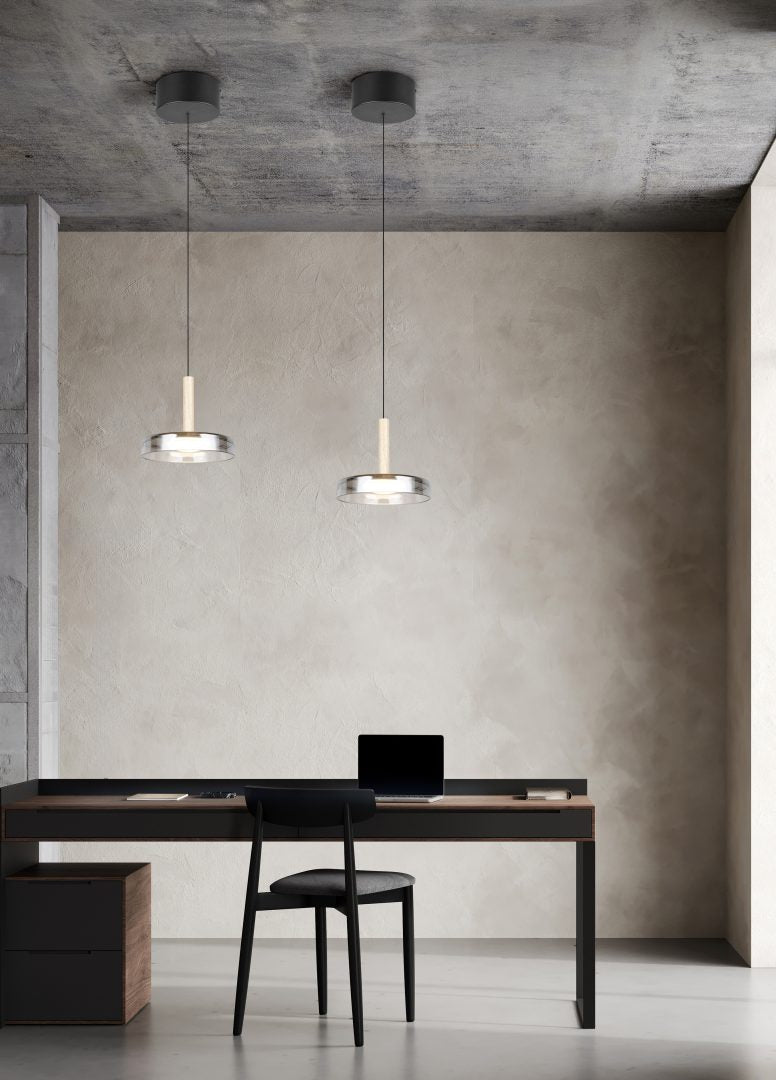 Lámpara de techo colgante Trio Celeste LED negro mate 3000K regulable 200cm 354910132 - vista 6