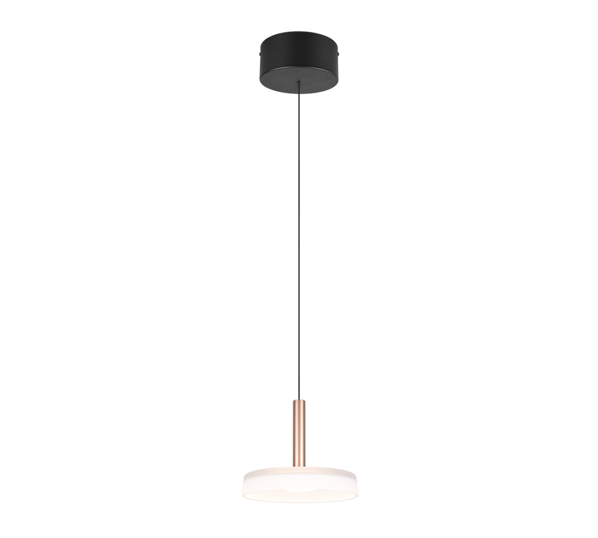Lámpara de techo colgante Trio Celeste LED marrón café 3000K regulable 200cm 354910165