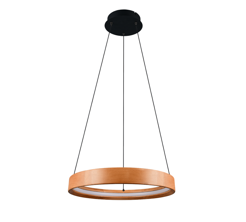 Lámpara de techo colgante Trio Lynwood LED madera 3000K 150cm 355030130