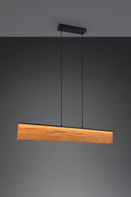 Lámpara de techo colgante Trio Kalea LED madera táctil 3000K 150cm 355510130