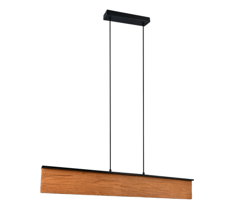 Lámpara de techo colgante Trio Kalea LED madera táctil 3000K 150cm 355510130