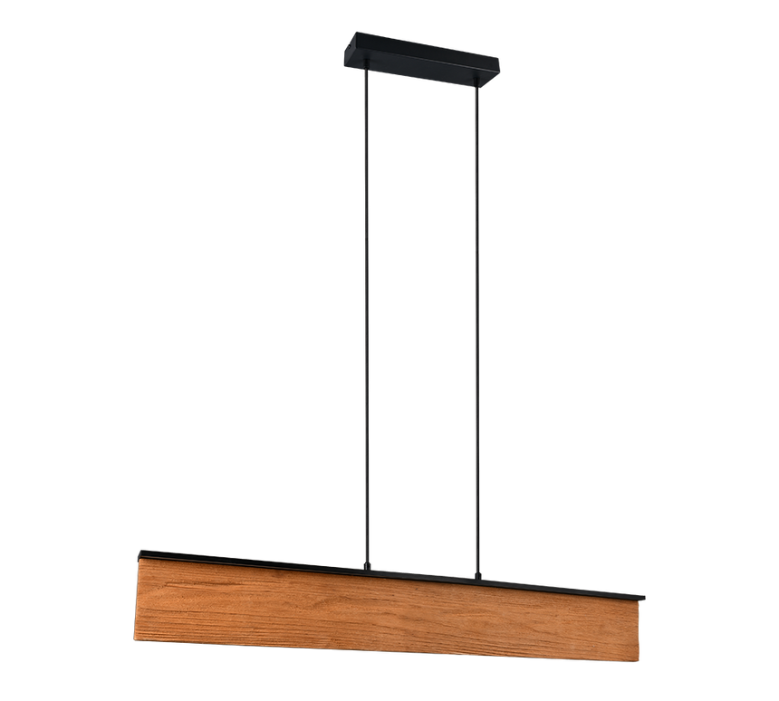 Lámpara de techo colgante Trio Kalea LED madera táctil 3000K 150cm 355510130