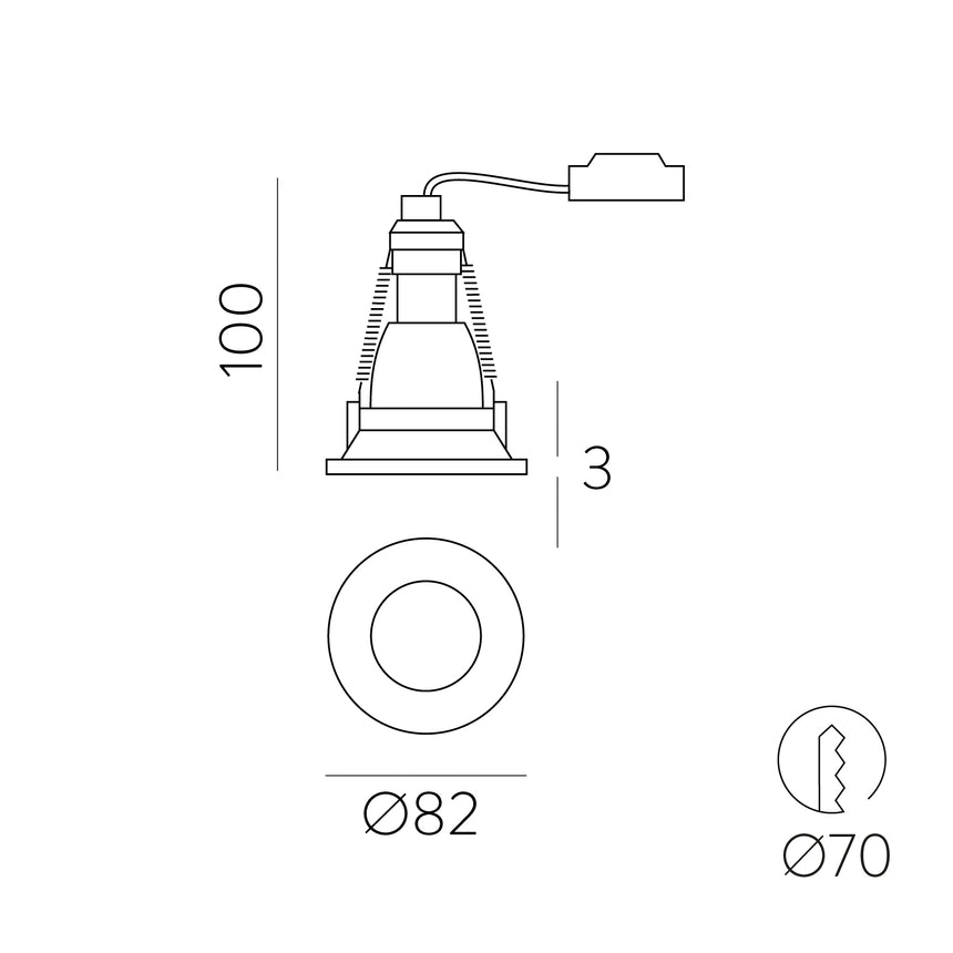 ACB Winka Empotrable 3557/8 Oro Tecnico, LED GU10 8W, CL.II