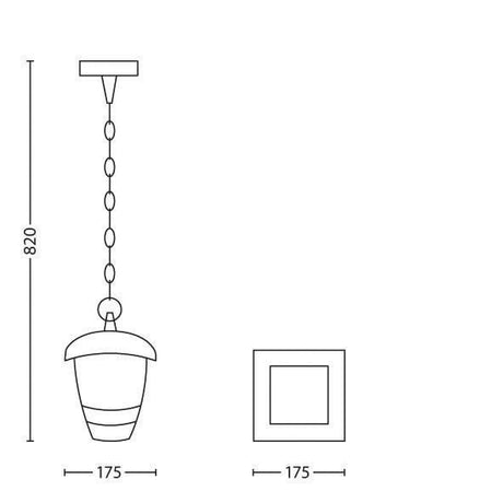 Philips Lighting Creek 15386-3016 Colgante 1 luz negro