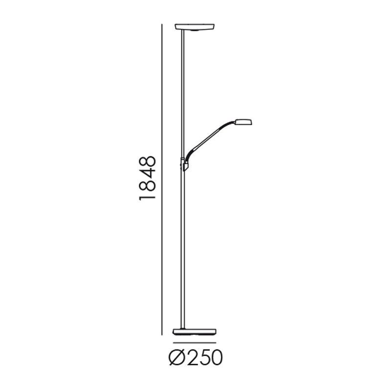 MDC CHIC 570013509 Lámpara pie CHIC LED 22W + 6W(cromo mate) + bombilla led