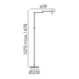 MDC LITE 575049720 Lámpara pie LECTOR LITE LED 10W dim (niquel mate)