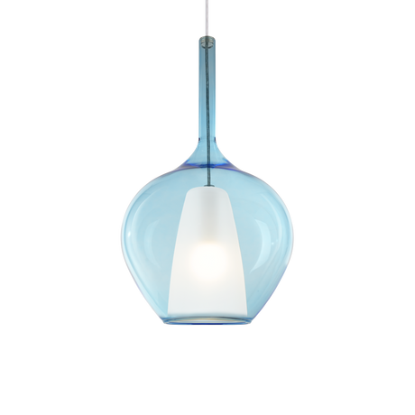 Lámpara colgante Ideal Lux Kalique-1 Ø28cm E27 azul — ref. 359588 (1)
