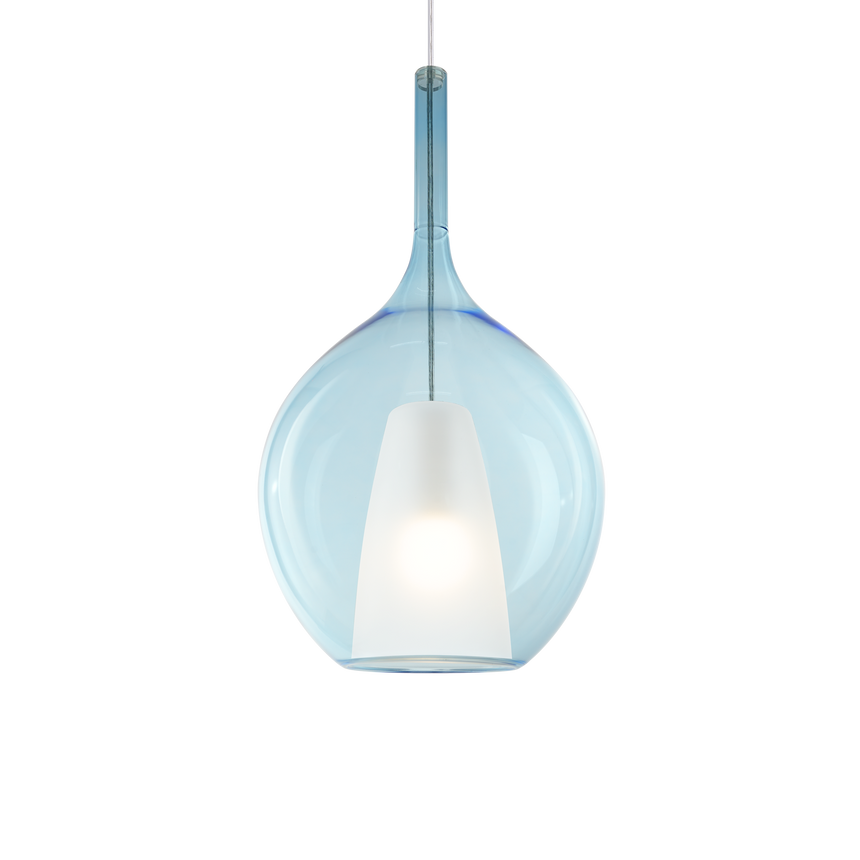 Lámpara colgante Ideal Lux Kalique azul 42W Ø28cm 359694