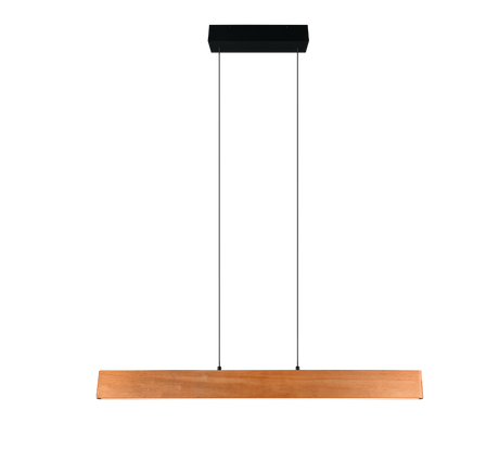 Lámpara de techo colgante Trio Edgewood LED madera táctil CCT 180cm 359710130