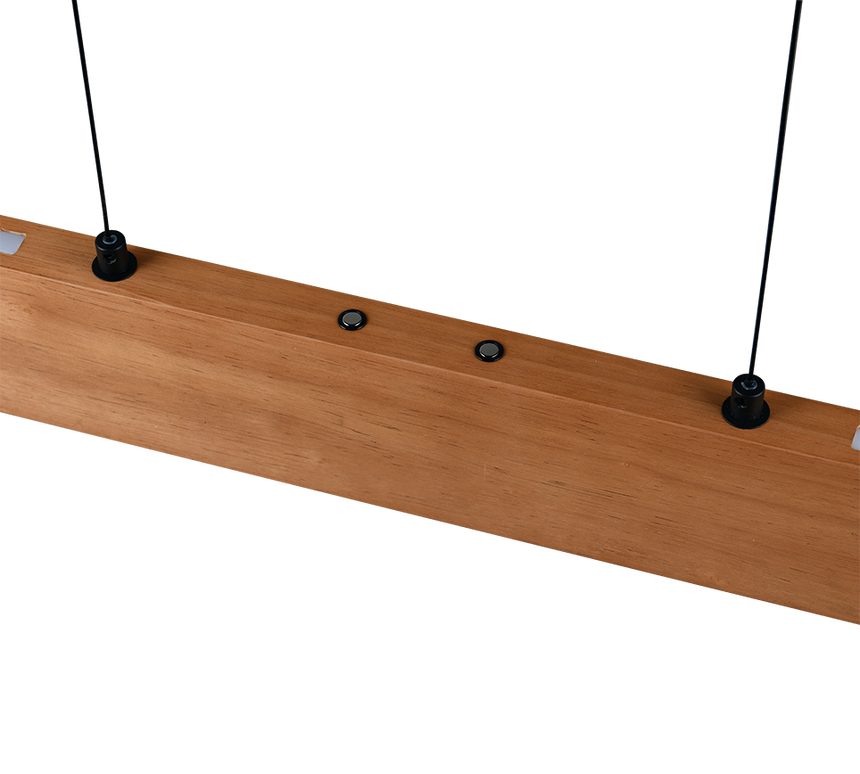 Lámpara de techo colgante Trio Edgewood LED madera táctil CCT 180cm 359710130