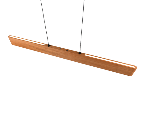 Lámpara de techo colgante Trio Edgewood LED madera táctil CCT 180cm 359710130