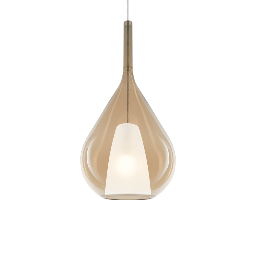 Lámpara colgante Ideal Lux Kalique-3 Ø28cm E27 ámbar — ref. 359748 (1)