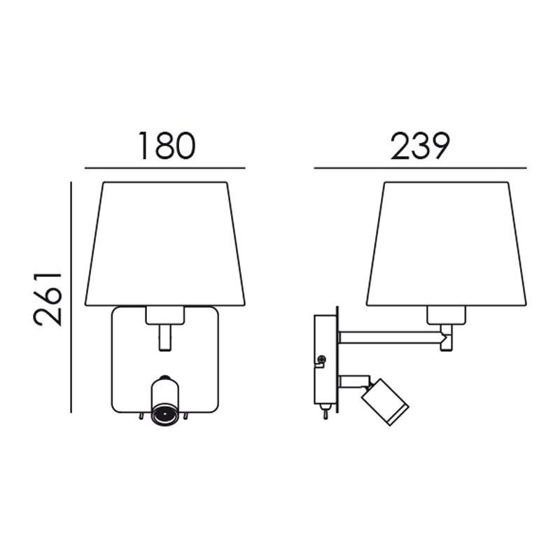 MDC MAILAND 575578125 Aplique MAILAND E27 + LED (blancomate + pant blanca)