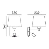 MDC MAILAND 575578125 Aplique MAILAND E27 + LED (blancomate + pant blanca)